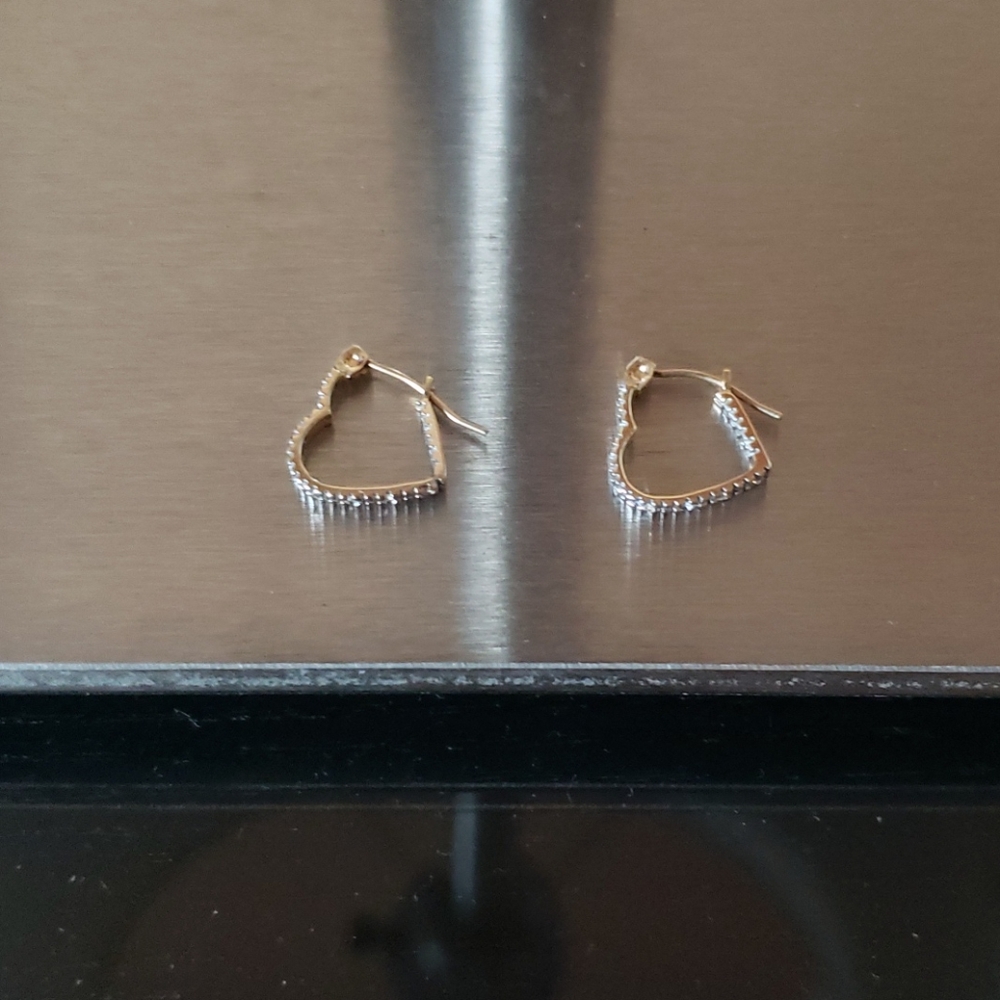 Diamond Heart Earrings 10k